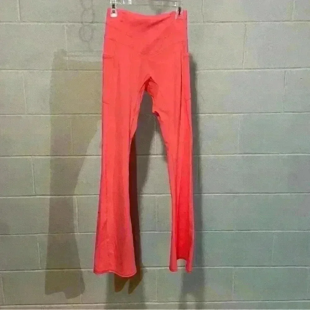 Free People Movement Flare Leggings‎ XSMALL Coral Athletic Athleisure *Flaw